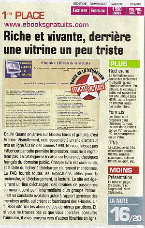 Extrait de l'article de Micro Actuel nous concernant